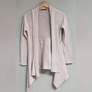 Belldini Beige Open Cardigan. Size Medium. Shark Hem Line